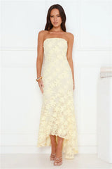 Urban Petal Strapless Maxi Dress Yellow