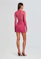 Moxey Ruched Mesh Mini Dress