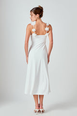 Rosette Shoulder Maxi Dress