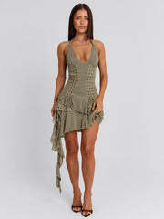 Jaquie Mini Dress Khaki