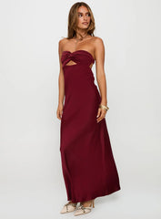 Faviola Strapless Maxi Dress Burgundy