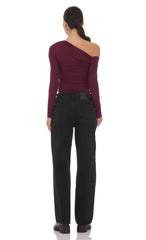 Mid Rise Baggy Jeans in Black