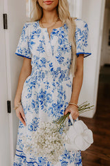 Santorini Bliss Floral Maxi Dress