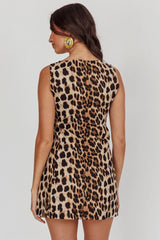 Rhode Island Shift Mini Dress Leopard