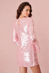 Annabella Sequin Bell Sleeve Mini Dress