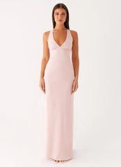 Desi Halterneck Maxi Dress - Pink