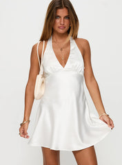 Pelagia Halter  Mini Dress White