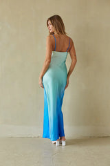 Moana Sunset Satin Maxi Dress