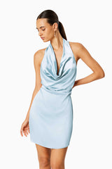 Miami Halter Neck Mini Dress In Blue
