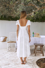 Honeysuckle Haven Maxi Dress White