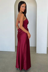 Amery Strapless Maxi Dress - Burgundy