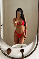 Lydia Triangle Bikini Top - Red