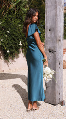 Carmen Midi Dress - Teal