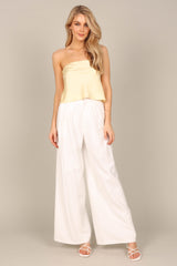 Francesca Strapless Satin Top - Yellow