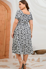 Floral Short Sleeve Midi Dress