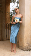 Keira Midi Dress - Steel Blue