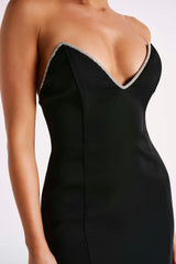 MESHKI Madi Suiting Mini Dress With Diamante Rope - Black