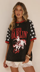 Not Your Darlin Tee - Black/Red