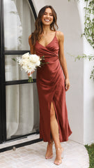 Elsa Midi Dress - Rust