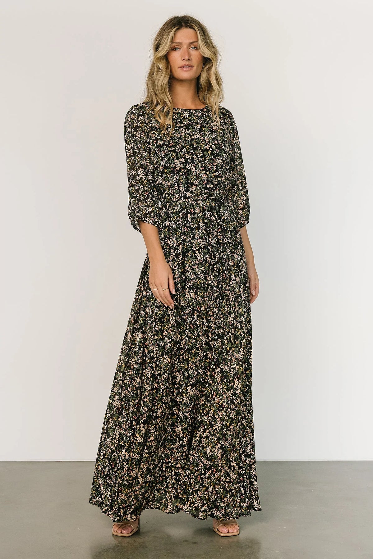 Rebecca Maxi Dress | Black Floral