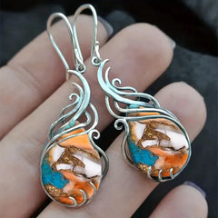 Vintage Earrings Imitation Turquoise Bohemian