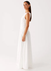 Carmel High Neck Maxi Dress - White
