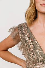 Karina Shimmer Gown | Eucalyptus + Rose Gold