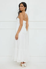 Sunshine Escape Halter Maxi Dress White