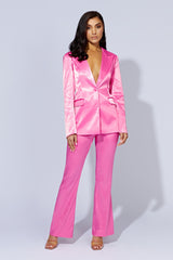 MESHKI Maeva Satin Blazer - Bubblegum Pink