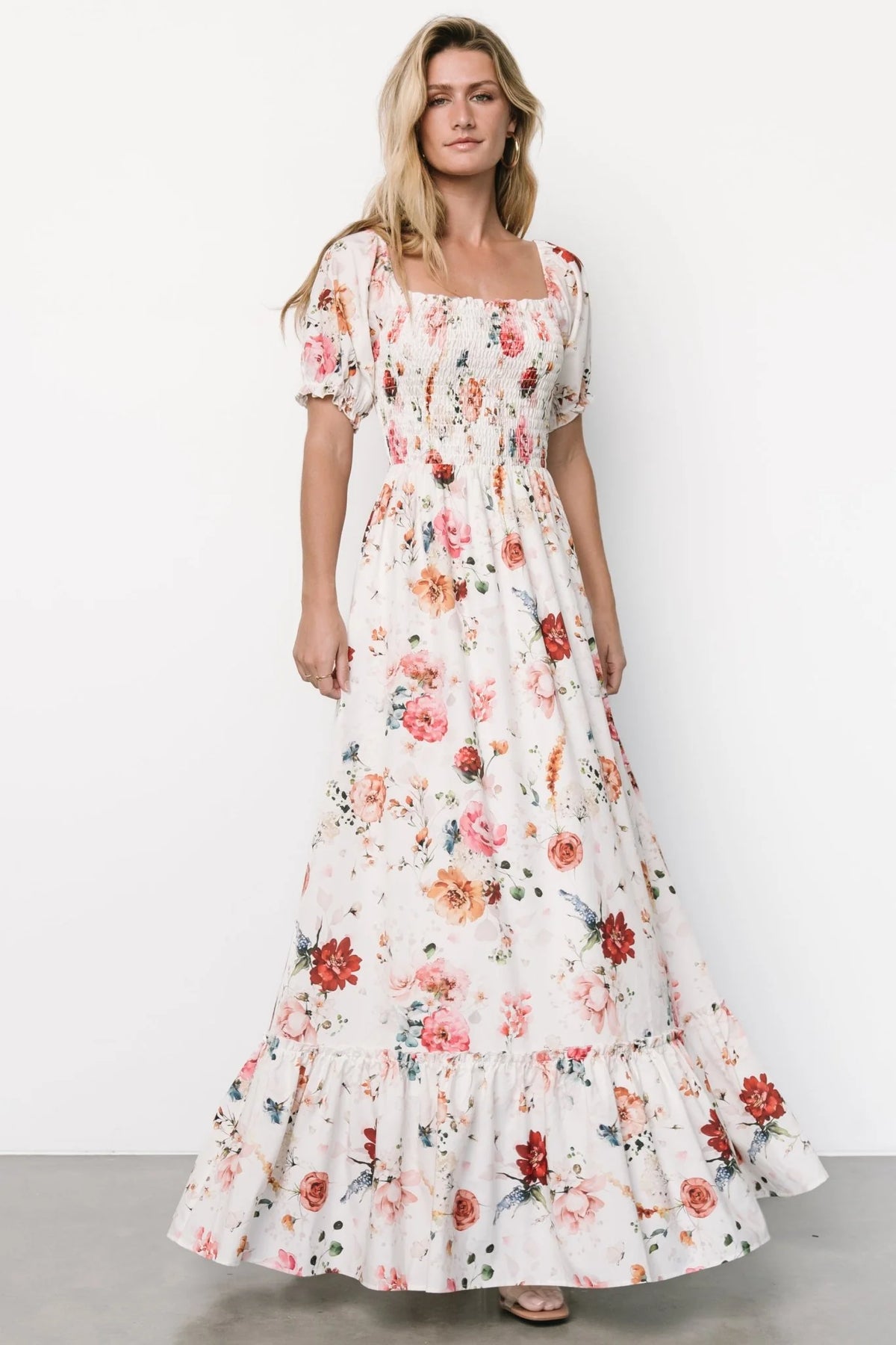 Capri Smocked Maxi Dress | Multi Floral