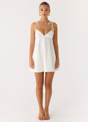 Take Me High Mini Dress - White