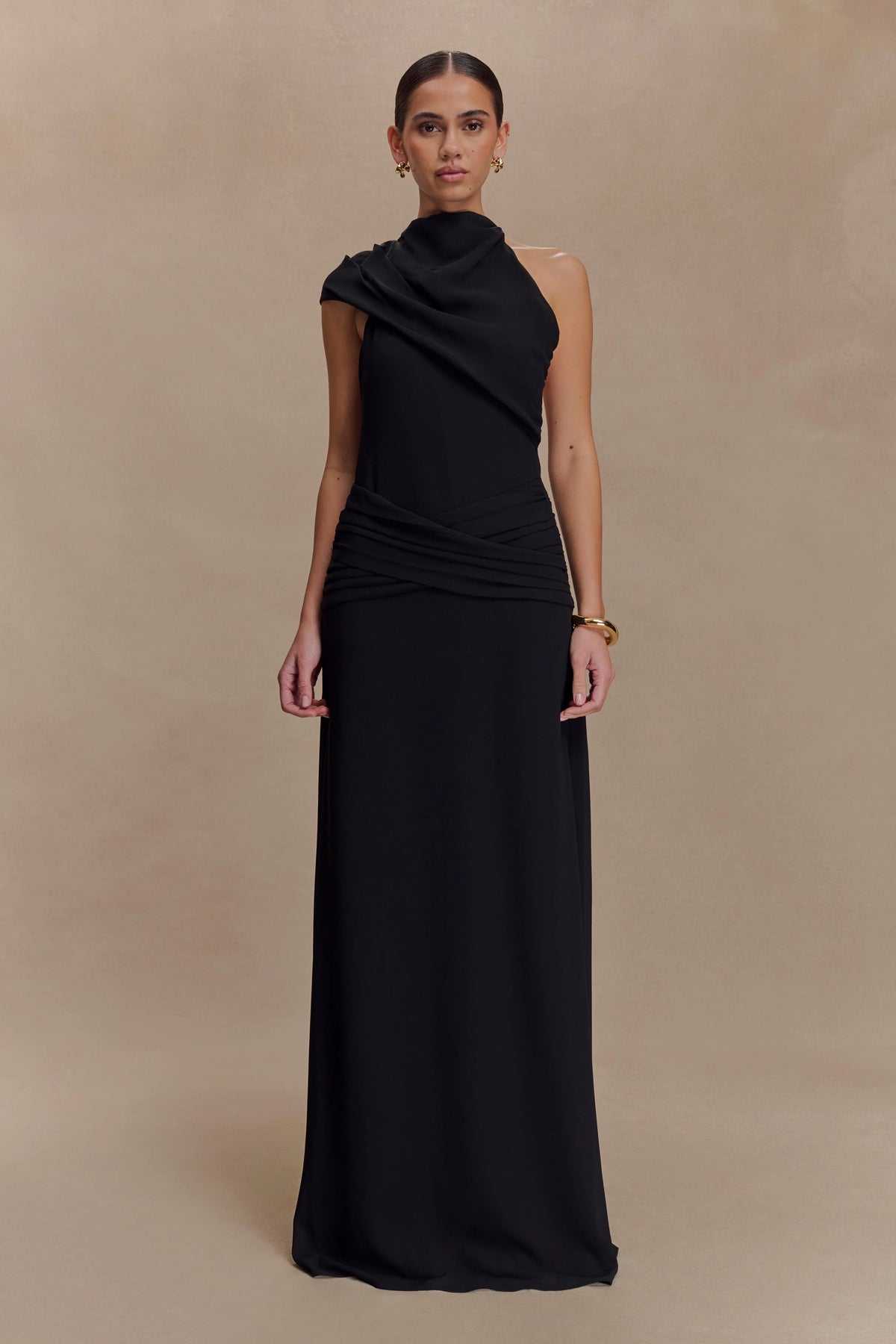 Analia Chiffon Maxi Dress - Black