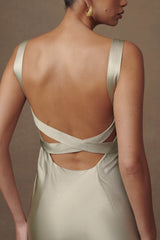MESHKI Ensley Satin Maxi Dress - Sage