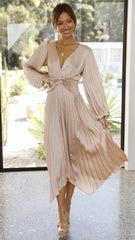 Angelina Midi Dress - Champagne
