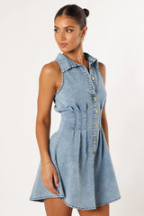 Leona Mini Dress - Denim