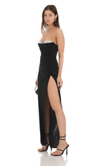 Emerson High Slit Rhinestone Mesh Formal Dress
