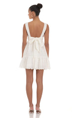 Floral Eyelet Dress in White