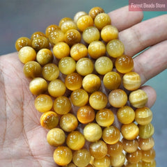Smooth Gold Tiger Eye Agates Charms Bracelet
