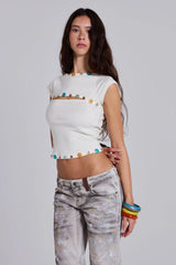 Solira Button Cut Out Top