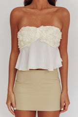 Nikkita Strapless Rosette Top Ivory