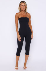 Pocket Rocket Capri Jumpsuit Navy/Blue Stripe